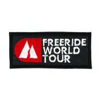 Embroidery patch BLACK FREERIDE WORLD TOUR 6cm x 2,7cm