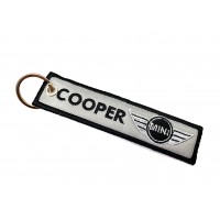 Llavero de tela bordado Mini Cooper 11cm x 2,5cm