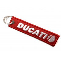 Tags embroidered keyring DUCATI RED 11cm x 2,5cm