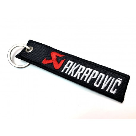 Tags embroidered keyring ABARTH BLACK 11cm x 2,5cm
