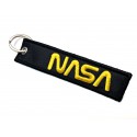 Tags embroidered keyring NASA BLACK 11cm x 2,5cm