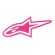 Embroidery patch WHITE BACKGROUND PINK THREAD ALPINESTARS 11cm x 5cm