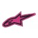 Embroidery patch BLACK BACKGROUND PINK THREAD ALPINESTARS 30cm x 12cm