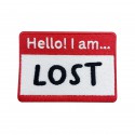 Embroidery patch HELLO I AM LOST 8cm x 4cm
