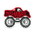 Embroidery patch MONSTER TRUCK RACE CAR PERSONALIZED 8,5cm x 6,5cm