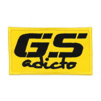 Embroidery patch BMW GS ADDICT yellow 9cm x 5cm