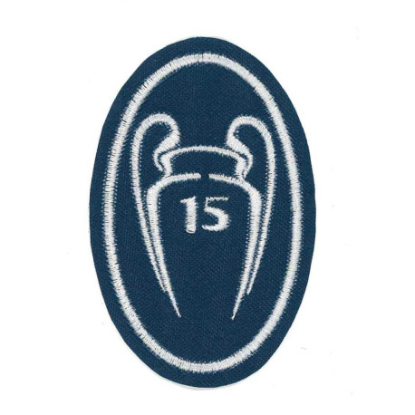 Parche bordado 15 COPAS CHAMPIONS REAL MADRID LA DECIMOQUINTA 5cm x 7,5cm. 