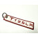 Tags embroidered keyring RED TESLA 11cm x 2,5cm