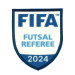 Parche bordado y textil FIFA FUTSAL REFEREE 2024 6cm x 7,5cm