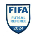 Parche bordado y textil FIFA FUTSAL REFEREE 2024 6cm x 7,5cm