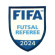 Parche bordado y textil FIFA FUTSAL REFEREE 2024 6cm x 7,5cm