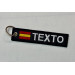 Personalized tags embroidered keyring on one side 11cm x 2,5cm