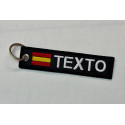 Llavero tags bordado personalizado bandera 11cm x 2,5cm