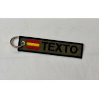 Llavero tags verde bordado personalizado bandera 11cm x 2,5cm