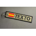 Llavero tags verde bordado personalizado bandera 11cm x 2,5cm