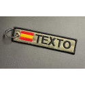 Llavero tags verde bordado personalizado bandera 11cm x 2,5cm