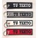 Personalized tags embroidered keyring on 2 side 11cm x 2,5cm