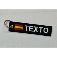 Llavero tags bordado personalizado a una cara 11cm x 2,5cm