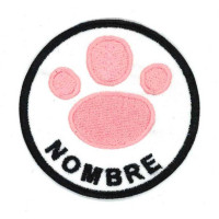 Embroidery Patch THE NAME OF YOUR PET fingerprint 6cm diameter