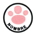 Embroidery Patch THE NAME OF YOUR PET fingerprint 6cm diameter