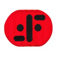 Embroidery patch V red 5cm x 3,75cm