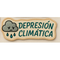 Embroidery patch DEPRESIÓN CLIMÁTICA 9cm x 3cm