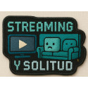 Parche bordado STRAMING Y SOLITUD 9cm x 4cm