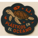 Embroidery patch PLÁSTICOS EN EL OCÉANO 8cm x 7cm 