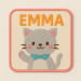 Embroidery patch CAT YOUR TEXT 8cm 