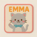 Embroidery patch CAT YOUR TEXT 8cm 