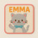Embroidery patch CAT YOUR TEXT 8cm 