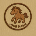 Embroidery patch HORSE YOUR TEXT 8cm 