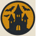 Parche bordado CASTILLO HALOWEEN 8cm