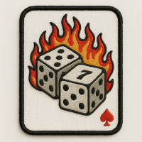 Parche bordado CARTA DADOS 5cm x 7cm