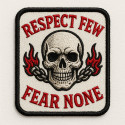 Parche bordado RESPECT FEW FEAR NONE 5cm x 7cm