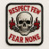 embroidery patch RESPECT FEW FEAR NONE 5cm x 7cm