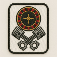 embroidery patch PISTON ROULETTE 5cm x 7cm