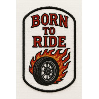 embroidery patch BORN TO RIDE 9cm x 4cm