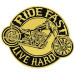 Parche bordado RIDE FAST 20cm x 18cm