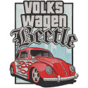 Embroidered patch Volkswagen beetle 11cm x 15cm