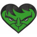 Parche bordado Hulk heart 10cm x 8cm