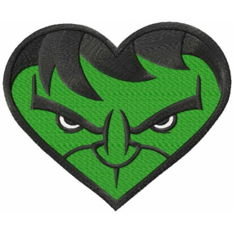Embroidery patch Hulk heart 10cm x 8cm