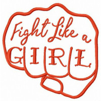 Parche bordado Fight Like a Girl 10cm x 10cm