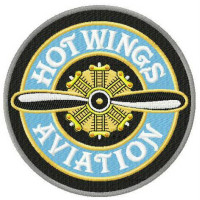 Embroidery patch Hot Wings Aviation 10cm