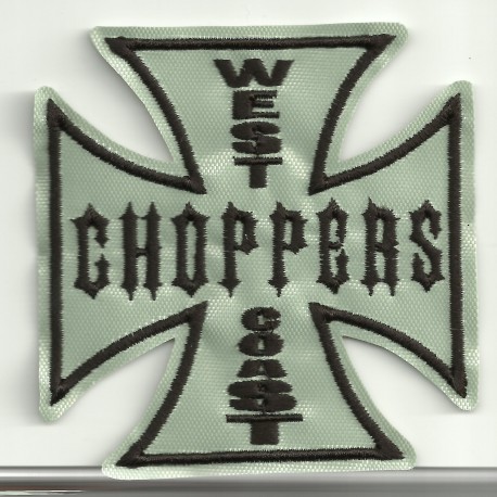 embroidery patch CRUZ WEST CHOPPERS GRIS 8cm x 8cm