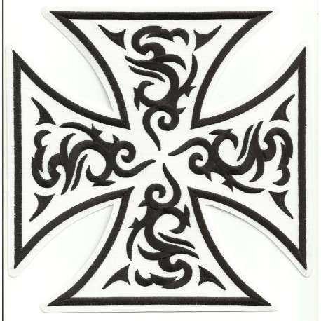 embroidery patch MALTESE CROSS WHITE 8cm