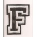 Patch embroidery LETTER F 5cm high