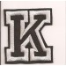 Patch embroidery LETTER K 5cm high